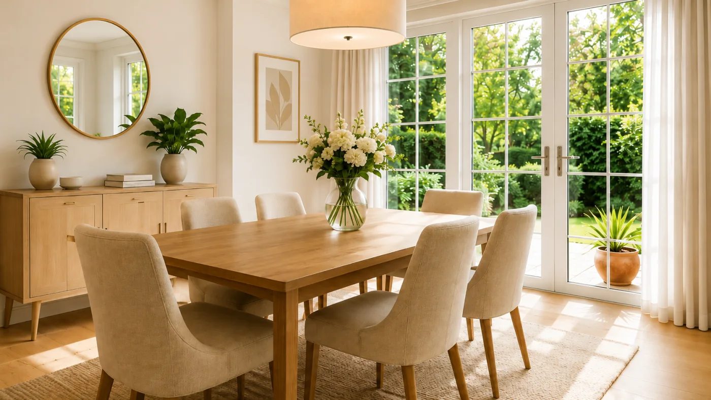 professional domestic cleaning service Edinburgh elegant dining room